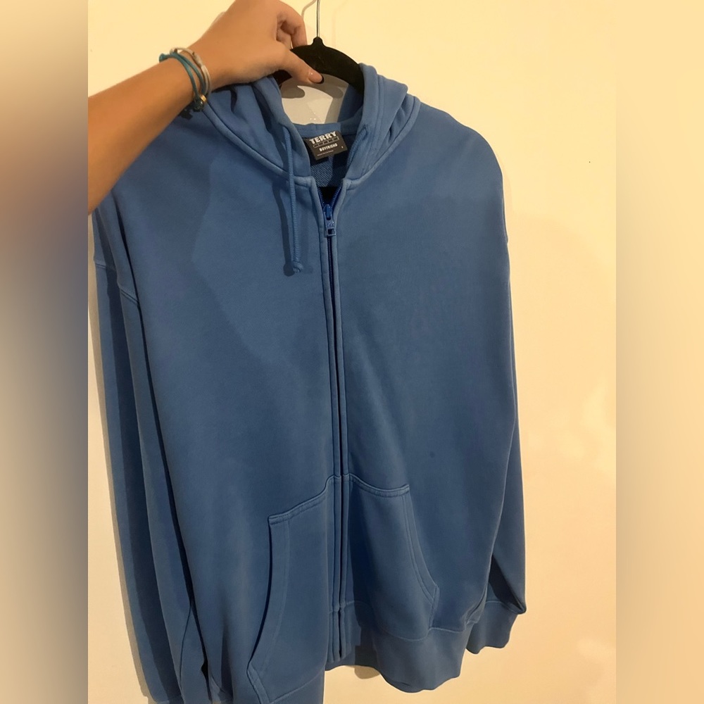 Aritzia Terry fleece Boyfriend zip up
